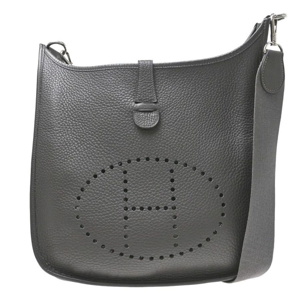 Hermes Evelyne Bag Gen I Clemence Gray Leather Handbag